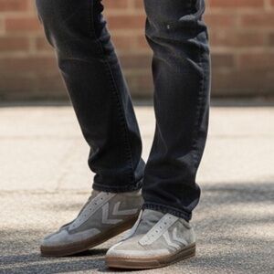 NWT John Varvatos 315 Laceless Suede Sneakers -Grey Gum Sole Sz 11